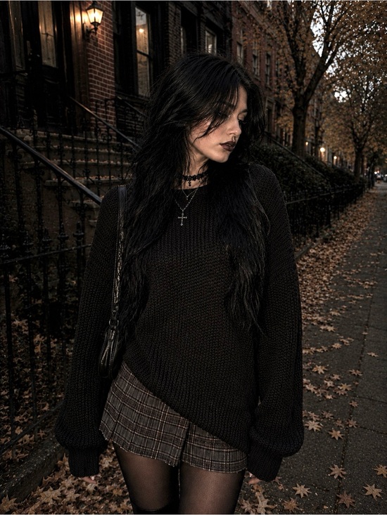 Dolls Kill Sweaters - Dolls Alt Cozy Knit Women’s Sweater/Classic Pullover- Black